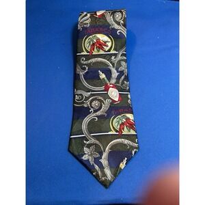 Vintage Tabasco Neck Tie Scrolling Theme Multi-Colored 100% Silk Made In‎ USA